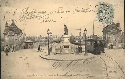 Strassenbahn Orleans Statue de Jeanne d Arc Entree du Pont  Kat. Strassenbahn