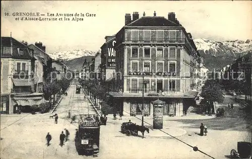 Strassenbahn Grenoble Avenues de la Gare Alsace Lorraine Hotel de Savoie Kat. Strassenbahn