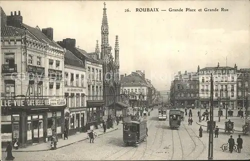 Strassenbahn Roubaix Grande Place Grande Rue  Kat. Strassenbahn