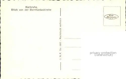 Strassenbahn Karlsruhe Bernharduskirche Kat. Strassenbahn