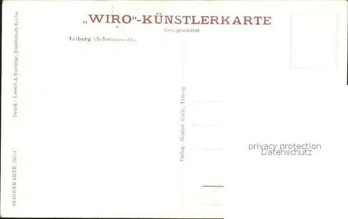 Verlag WIRO Wiedemann Nr. 2455 C Triberg Schwarzwald  Kat. Verlage