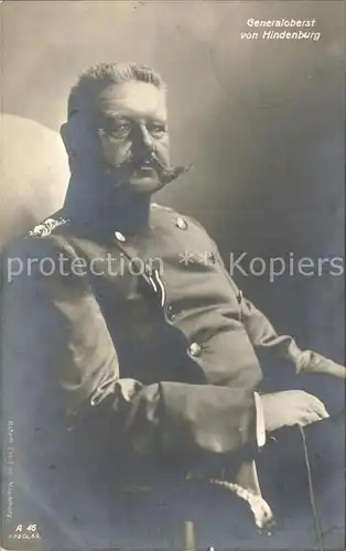 Hindenburg Fotokarte Kat. Persoenlichkeiten
