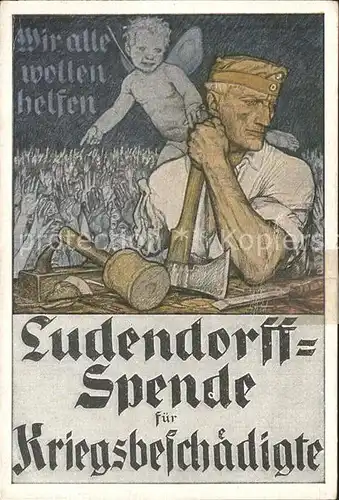 Spendenkarte Ludendorff Spende Kriegsbeschaedigte  Kat. Spenden
