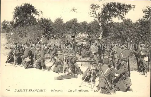 Militaria Frankreich Infanterie Mitrailleuse  Kat. Militaria