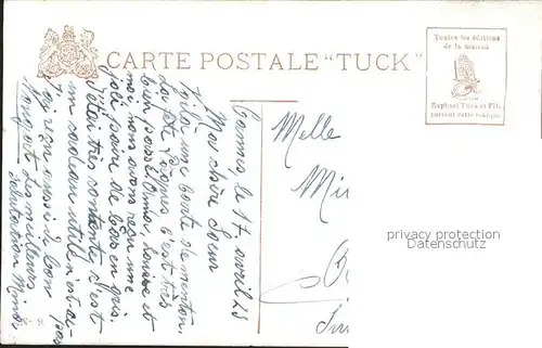 Verlag Tucks Oilette Nr. 9 Menton Baie de Garavan Fromtiere Franco Italienne  Kat. Verlage