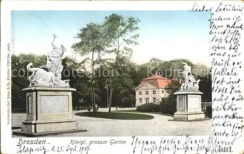 Verlag Braun Nr. 11108 Dresden Koeniglicher grosser Garten  Kat. Verlage