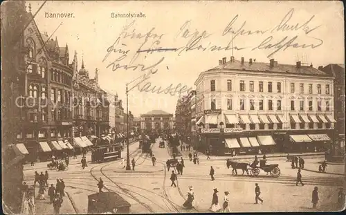 Strassenbahn Hannover Bahnhofstrasse  Kat. Strassenbahn