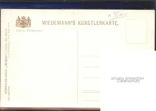 Verlag Wiedemann WIRO Nr. 2201 B Cassel Fuldapartie Kat. Verlage