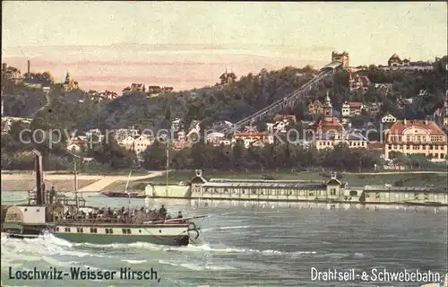 Verlag Wiedemann WIRO Nr. 1830 A Loschwitz Weisser Hirsch Dampfer Zahnradbahn  Kat. Verlage