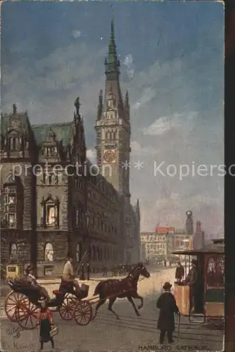 Verlag Tucks Oilette Nr. 609 Hamburg Rathaus F. v. Kamptz Kat. Verlage