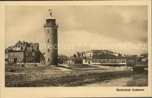 Leuchtturm Lighthouse Cuxhaven Restaurant Seepavillon  Kat. Gebaeude