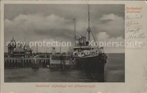 Dampfer Binnenschifffahrt Cuxhaven Westlicher Hafenkopf  Kat. Schiffe