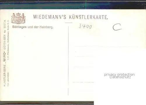 Verlag WIRO Wiedemann Nr. 2227 A Goettingen Hainberg  Kat. Verlage