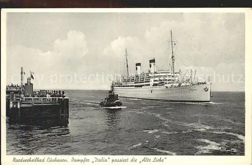 Dampfer Oceanliner Italia Alte Liebe Cuxhaven Kat. Schiffe
