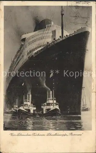 Dampfer Oceanliner Bremen  Kat. Schiffe