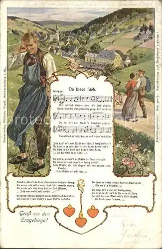 Liederkarte De biese Lieb Erzgebirge  Kat. Musik