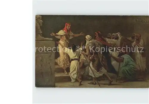 Leinweber R. Alttestamentliche Bilder Joseph gibt sich seinen Bruedern zu erkennen Nr. 10 Kat. Kuenstlerkarte