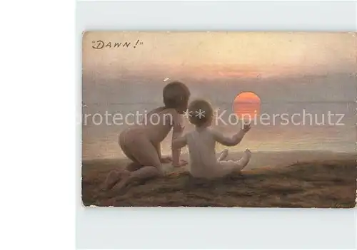 Verlag Tucks Oilette Nr. 2941 Dawn Kinder Sonnenuntergang Kat. Verlage