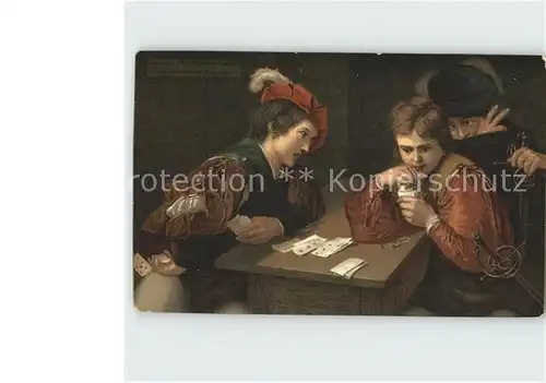 Kartenspiel Kuenstlerkarte Michelangelo da Caravaggio The Cheat Der Falschspieler  Kat. Spiel