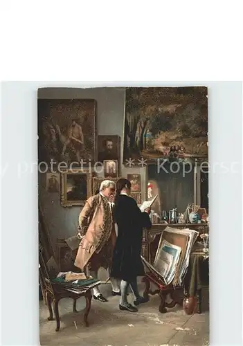 Kuenstlerkarte J. L. Ernest Meissonier Der Sammler  Kat. Kuenstlerkarte