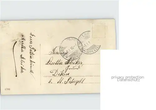 Foto EAS Nr. 1786 Neujahr Kind Hutmode Brief  Kat. Fotografie