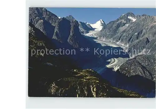 Gletscher Fieschergetscher Finsteraar Rothorn Oberaarhorn Wasenhorn  Kat. Berge