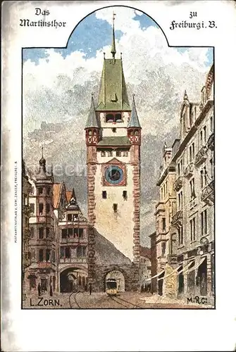 Zorn L. Martinstor Freiburg im Breisgau Kat. Kuenstlerlitho