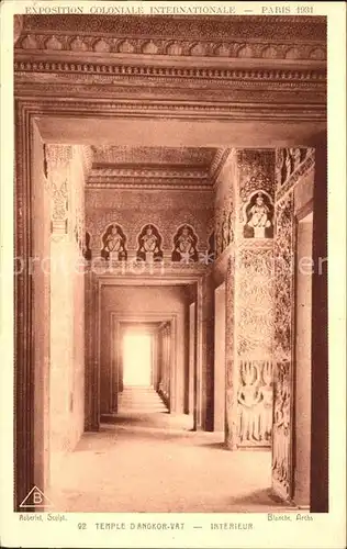 Exposition Coloniale Paris 1931 Temple d Angkor Vat Interieur Kat. Expositions