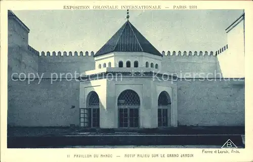 Exposition Coloniale Paris 1931 Pavillon du Maroc Grand Jardin Kat. Expositions
