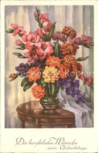 Geburtstag Blumen Vase  Kat. Greetings