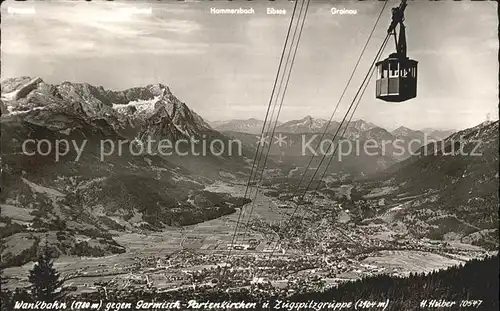 Foto Huber H. Nr. 10547 Wankbahn Garmisch Partenkirchen Zugspitzgruppe Kat. Fotografie