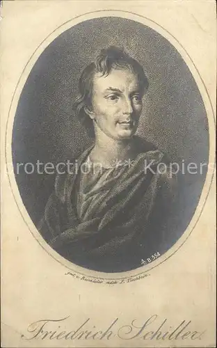 Schiller Friedrich Kuenstlerkarte F. Tischbein  Kat. Dichter