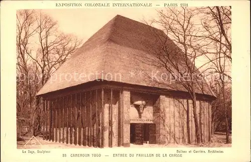 Exposition Coloniale Paris 1931 Cameroun Togo Pavillon de la Chasse  Kat. Expositions
