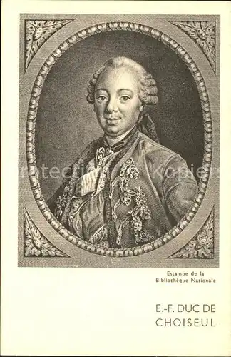 Persoenlichkeiten Etienne Francois de Choiseul Kat. Persoenlichkeiten