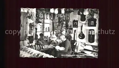 Geige Geigenbaumuseum Adolf Baader Mittenwald  Kat. Musik