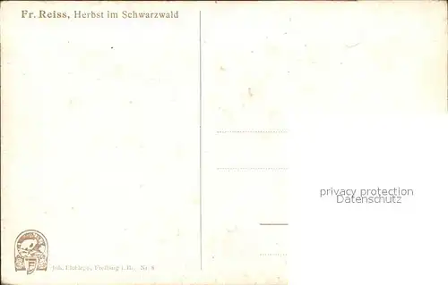 Reiss Fritz Herbst im Schwarzwald  Kat. Schwarzwaldkuenstler