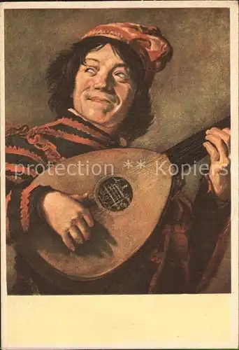 Hals Frans De Nar Le Bouffon Nr. 12 Mandoline Kat. Kuenstlerkarte
