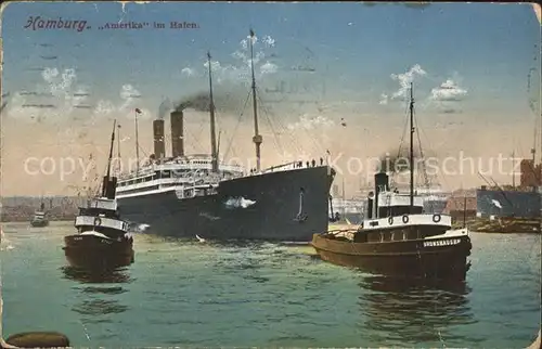 Dampfer Oceanliner Amerika Hamburg Hafen  Kat. Schiffe