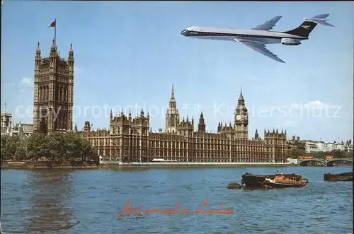 Flugzeuge Zivil BOAC Houses of Parliament London  Kat. Airplanes Avions