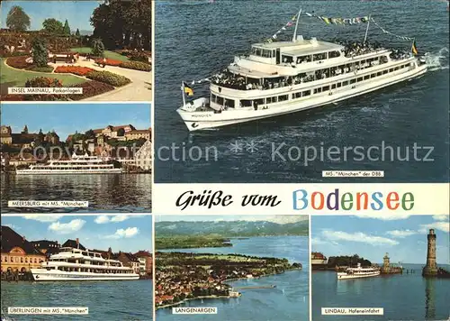 Motorschiffe MS Muenchen Bodensee Langenargen Insel Mainau Meersburg Kat. Schiffe