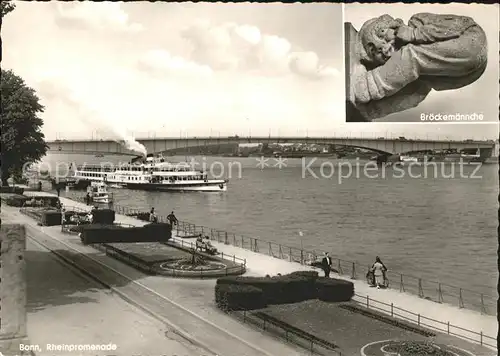 Dampfer Seitenrad Goethe Bonn Rheinpromenade Broeckemaennche  Kat. Schiffe