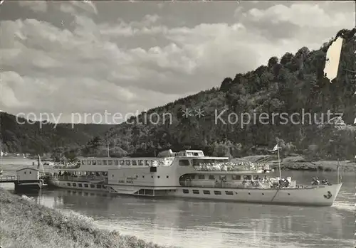 Motorschiffe MS Karl Marx Schmilka Weisse Flotte Dresden Kat. Schiffe