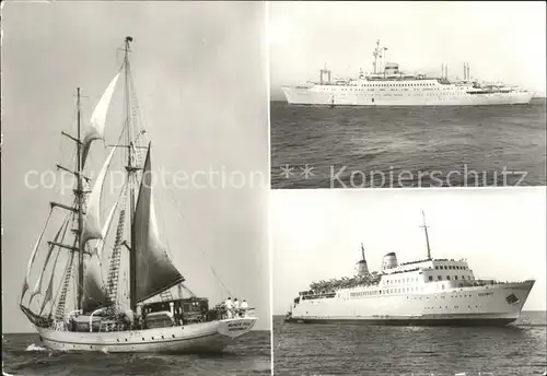 Faehre Sassnitz MS Voelkerfreundschaft Segelschulschiff Wilhelm Pieck Kat. Schiffe