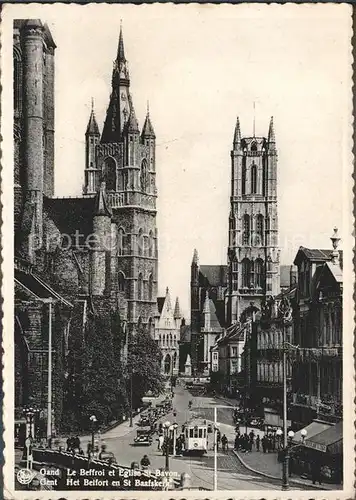 Strassenbahn Gand Le Beffroi Eglise St. Bavon  Kat. Strassenbahn