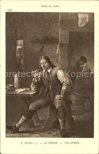 Kuenstlerkarte D. Teniers Le Fumeur The Smoker  Kat. Kuenstlerkarte