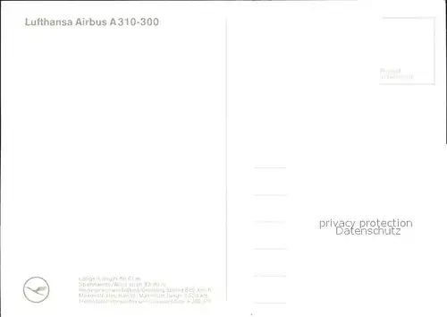 Lufthansa Airbus A310 300 Kat. Flug