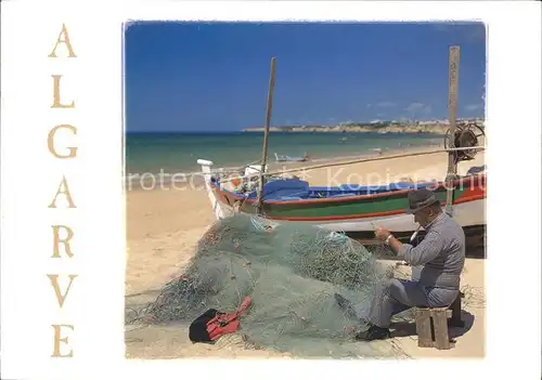 Fischerei Fischernetz Flicken Armacao de Pera Algarve Kat. Handwerk
