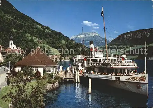 Dampfer Seitenrad Stadt Luzern Vierwaldstaettersee  Kat. Schiffe