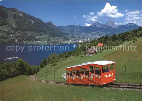 Zahnradbahn Treib Seelisberg Bahn Vierwaldstaettersee Brunnen Mythen Kat. Bergbahn