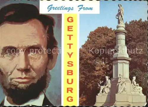 Politiker Abraham Lincoln National Cemetery Gettysburg Soldiers National Monument  Kat. Politik